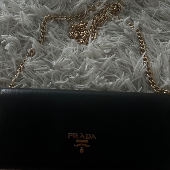 Prada Saffiano Leather Wallet on chain - Picture 6 of 9
